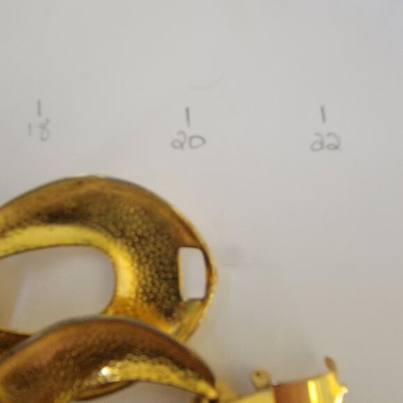 Vintage Gold Tone Chunky Link Necklace Bold Oval Chain Statement Collar Jewelry - Picture 10 of 10